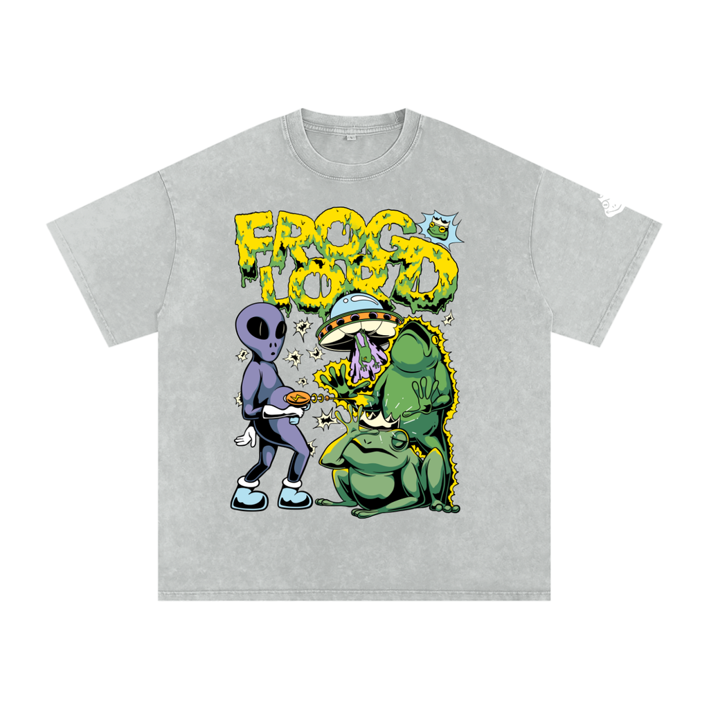 Snow Washed Oversized Cotton T-Shirt