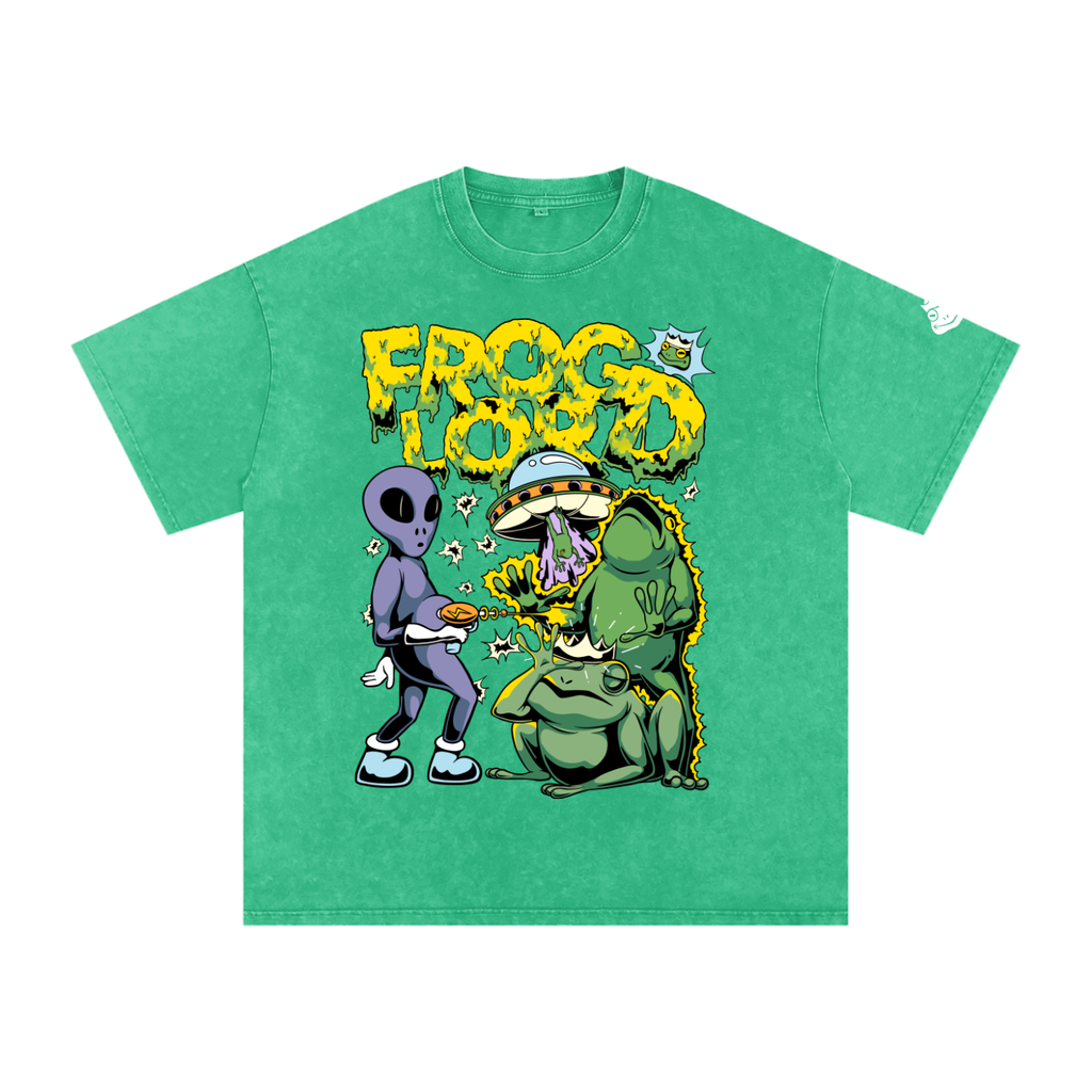 Snow Washed Oversized Cotton T-Shirt